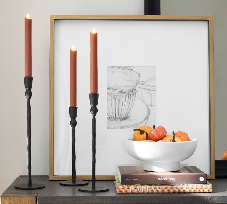 Premium Flickering Flameless Wax Taper Candle Pottery Barn Australia